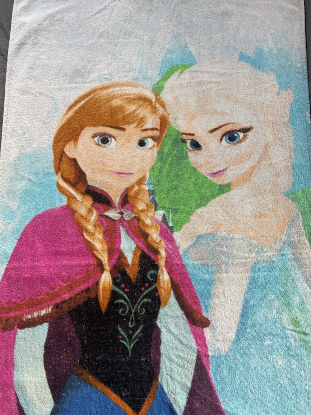 Disney Frozen Anna and Elsa Pink Blue Bath Towel